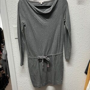 GAP Gray Long Sleeve Dress with Cowl Neck